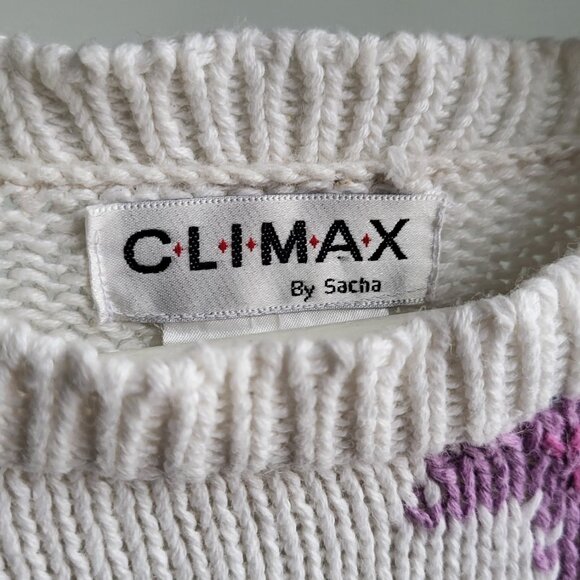 Vintage 80s Rainbow Bow Sweater • Oversized Novelty Knit • kitsch - Picture 6 of 7